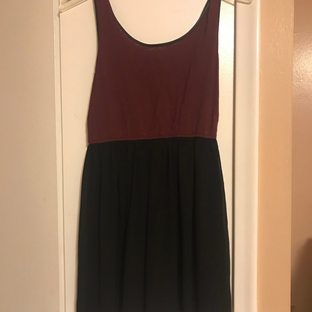 Maroon and Black Short Dress
